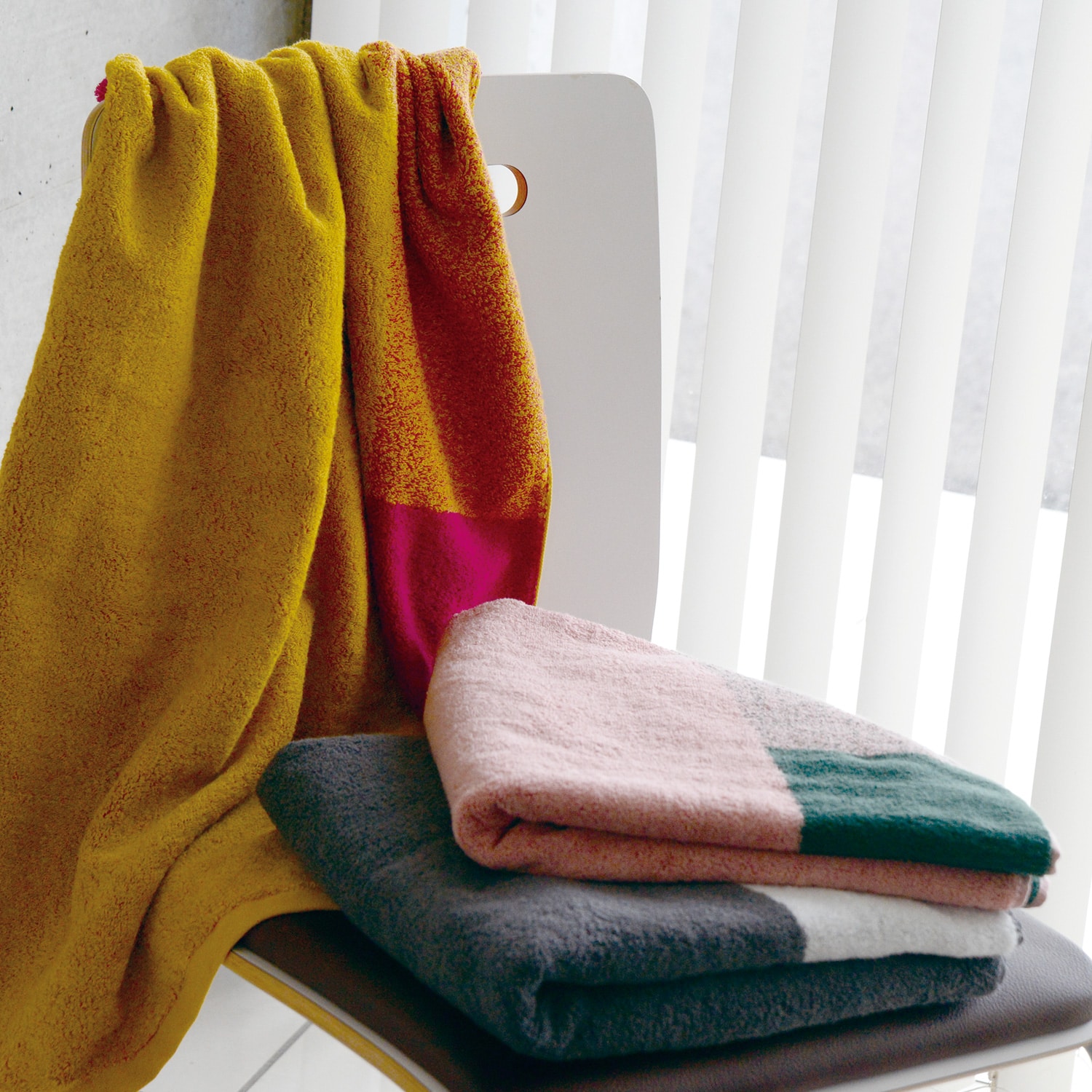 今治クレシェンド メランジェ フェイスタオル2枚セット 石・オリーブ