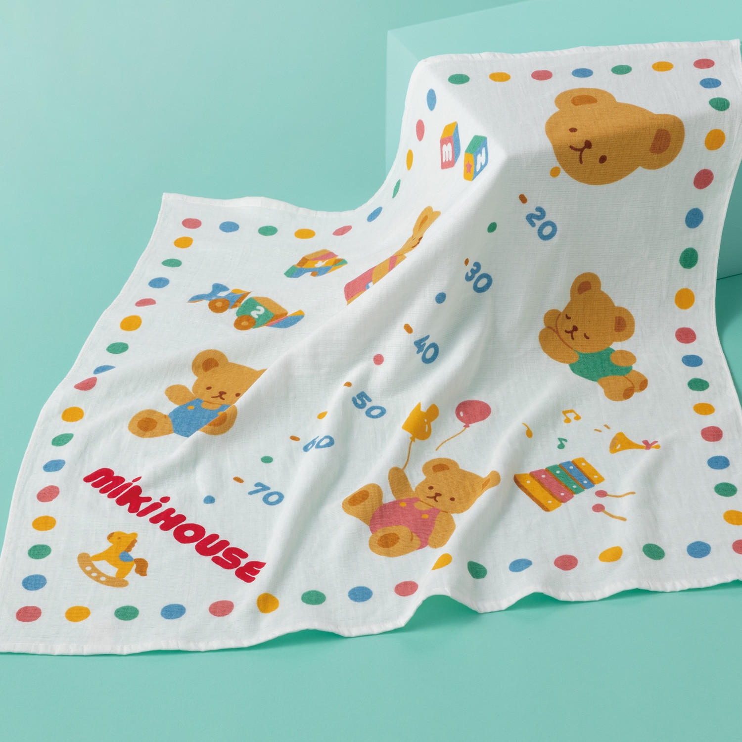 ミキハウス 身長計ガーゼバスタオル