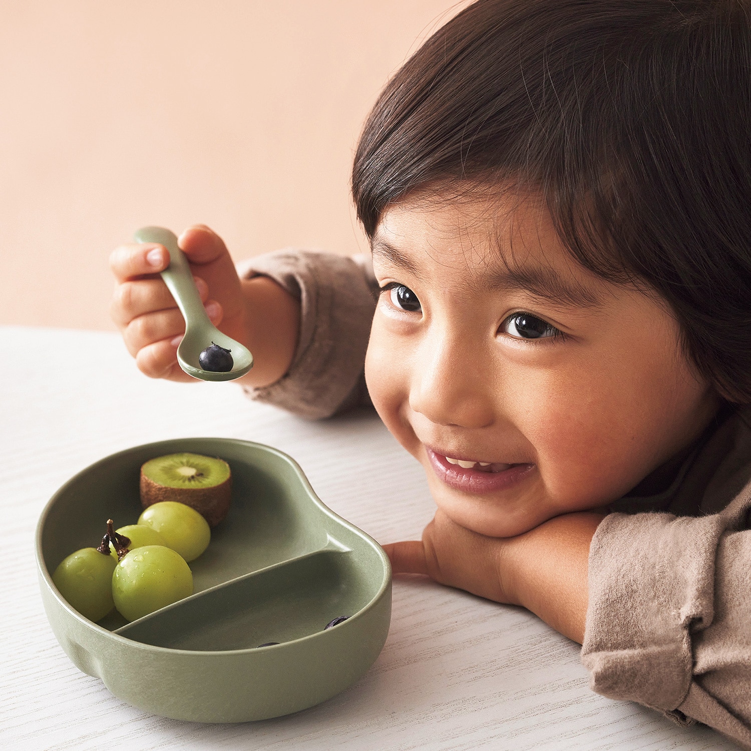 スクスク 食器4点セット グリーン