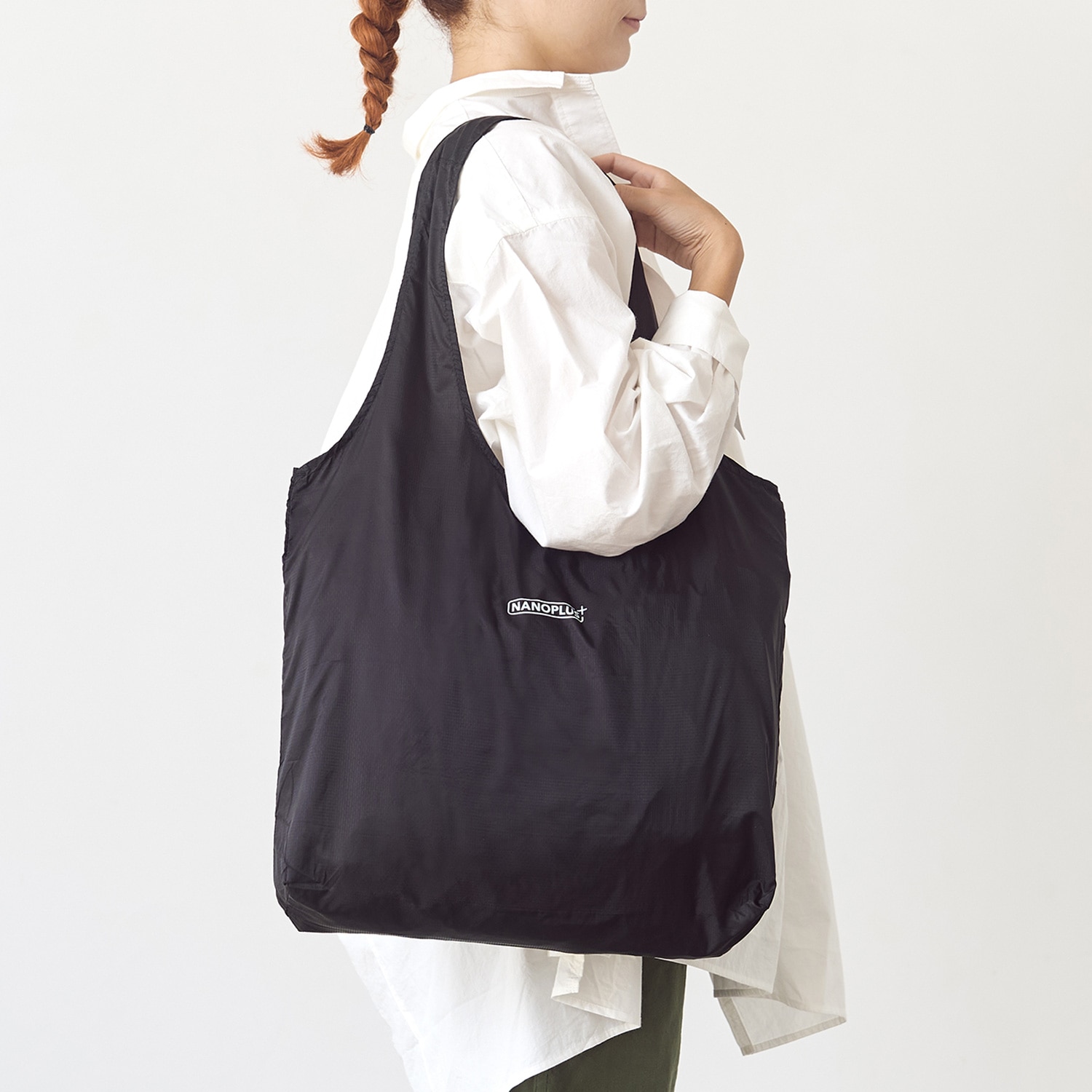 ナノプラス エコバッグ2個セット ブラック・グレージュ