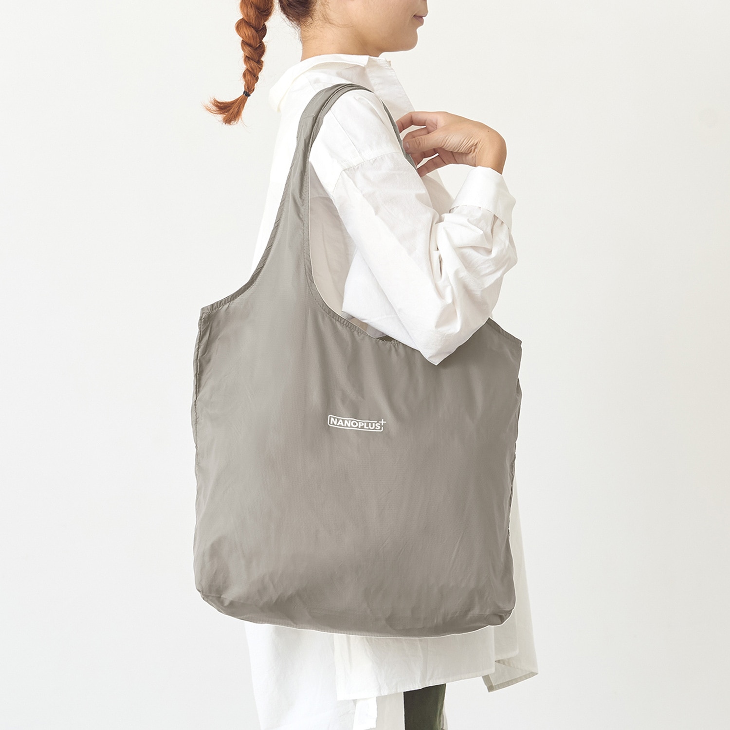 ナノプラス エコバッグ2個セット ブラック・グレージュ