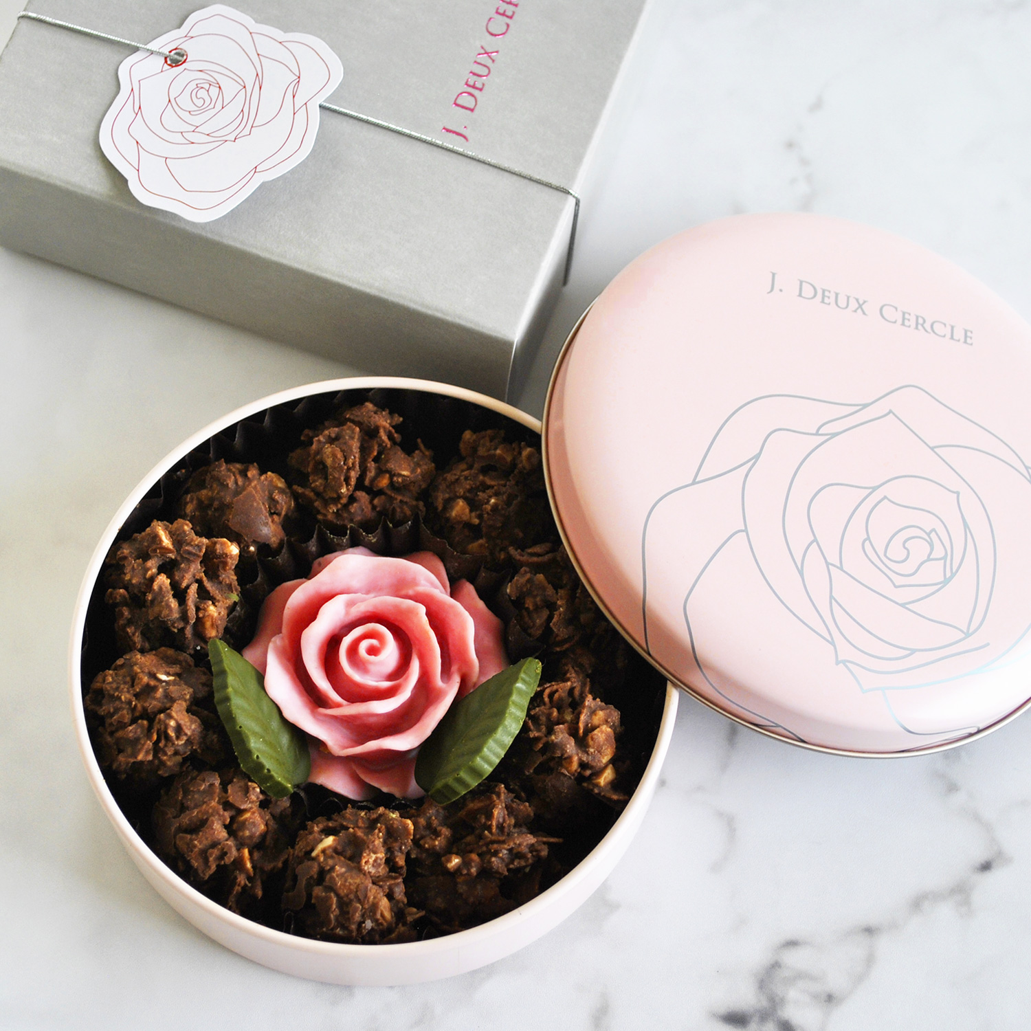 ジェイ・ドゥ・セルクル　ローズクランチチョコ バレンタイン缶