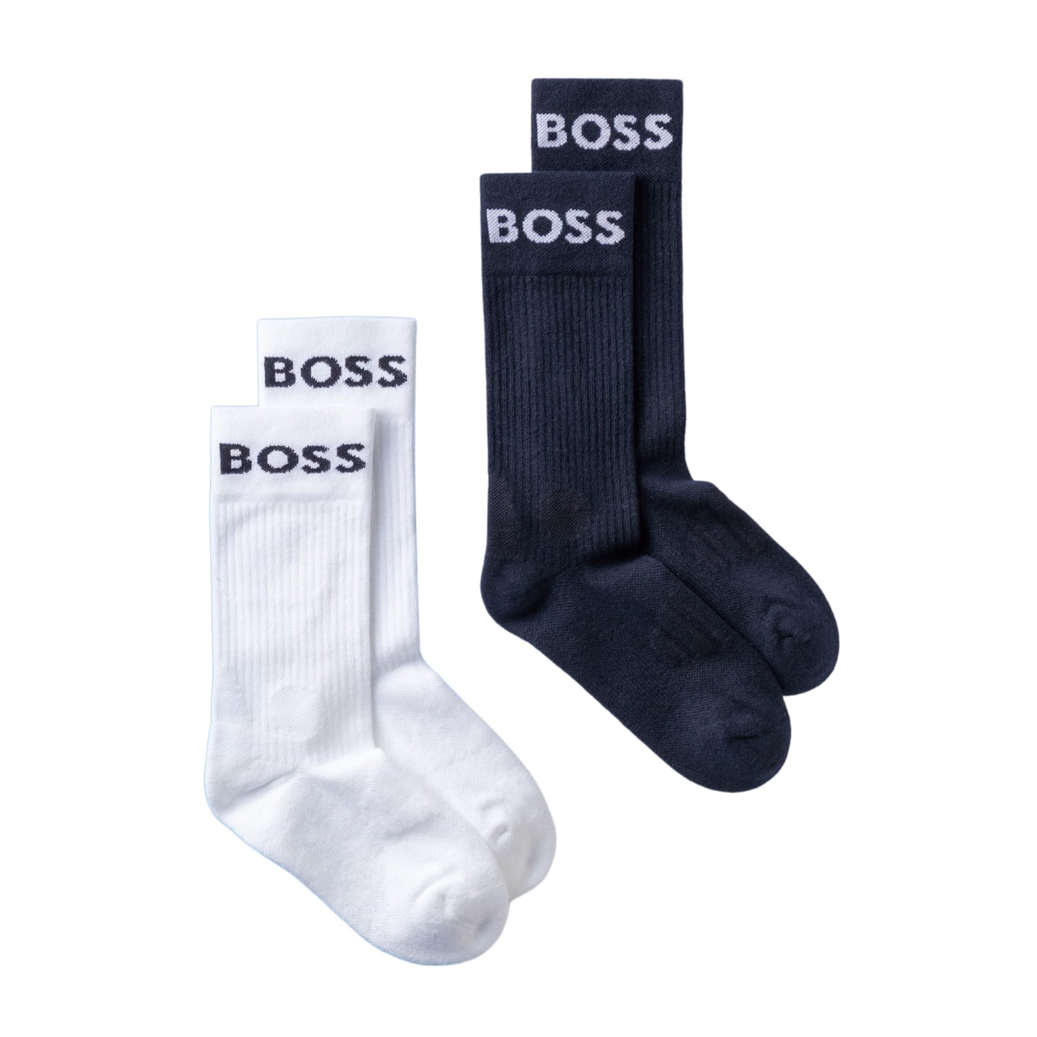 ボス ソックス2足セット ホワイト・ネイビー×各1セット