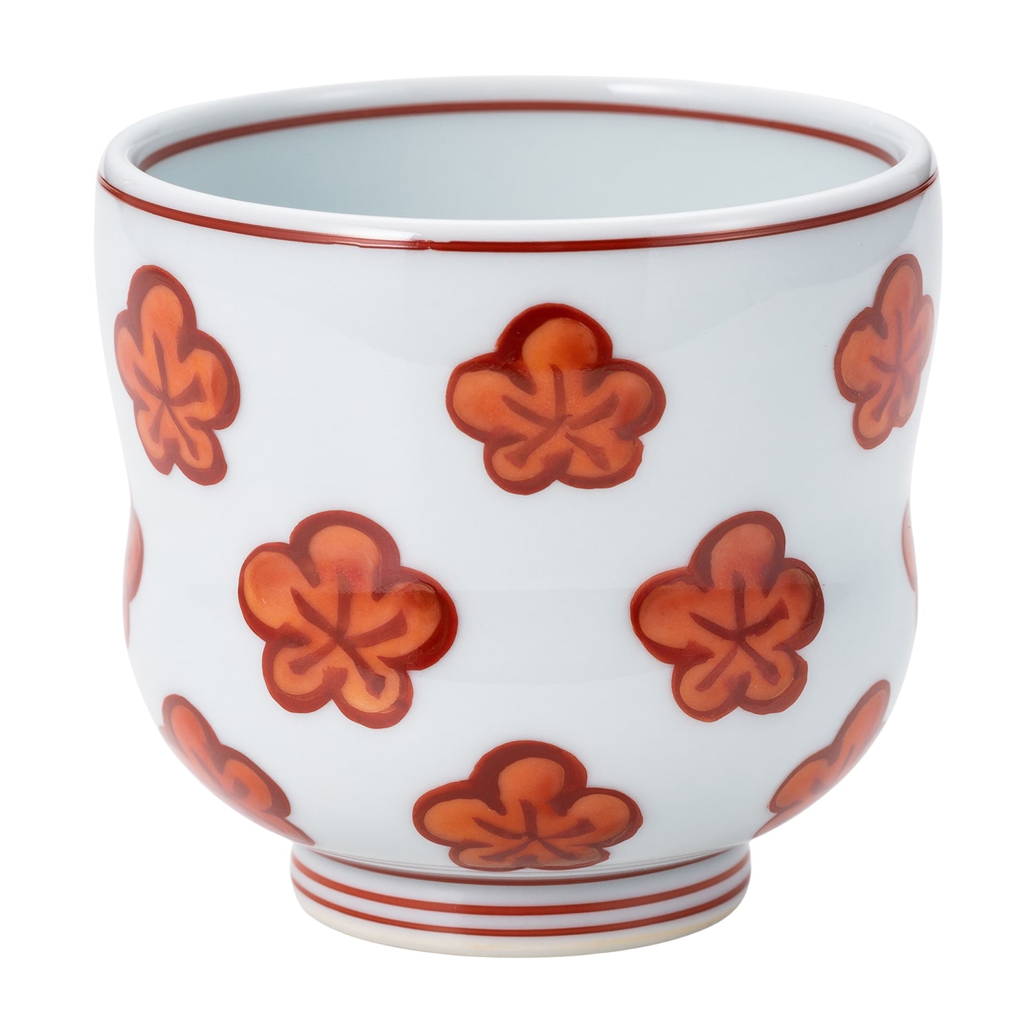 源右衛門窯 赤絵梅散し 湯呑 赤絵