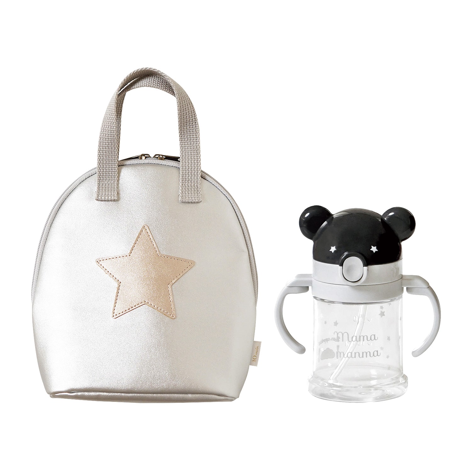 ディモワ ドリンクポーチ&ストローマグ シルバー