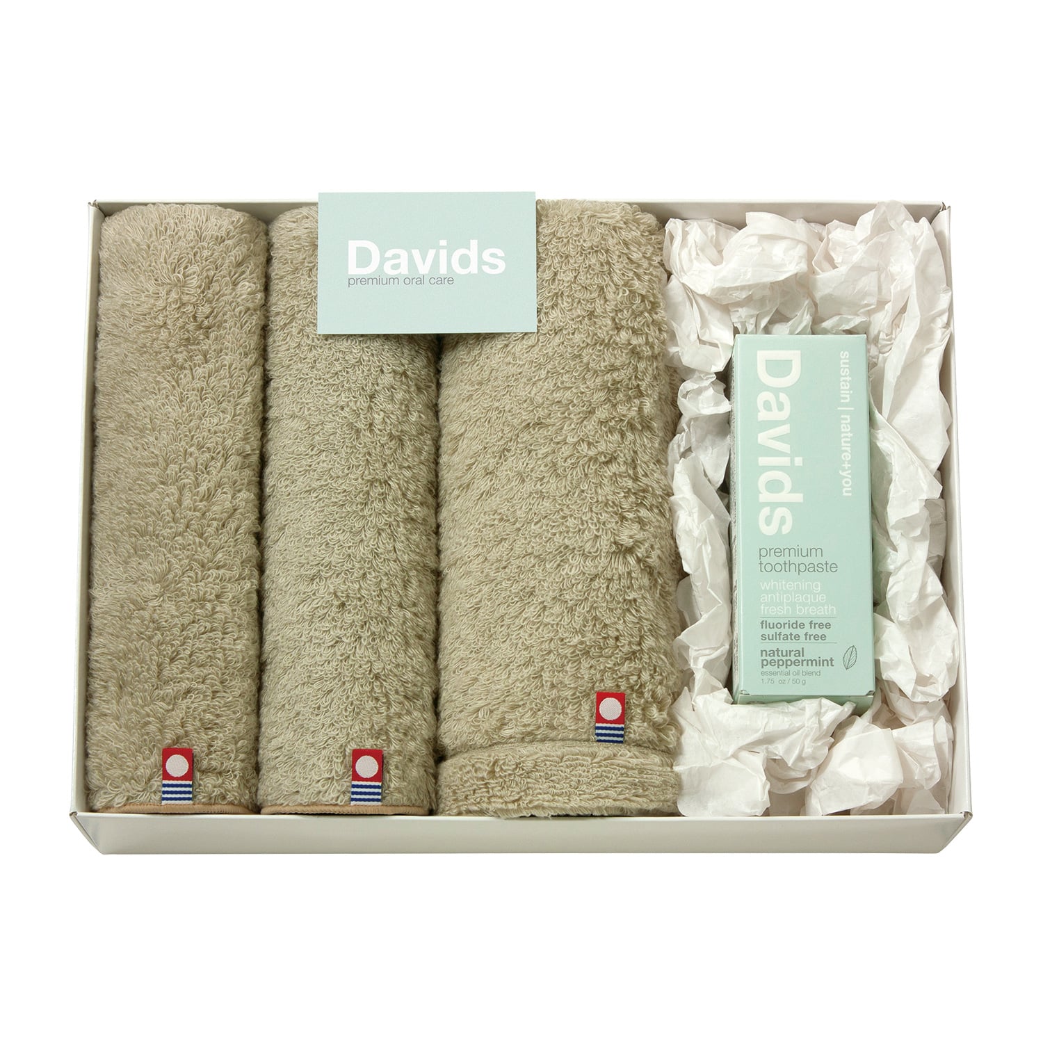 デイヴィッズ ホワイトニングトゥースペースト・タオルセット ペパーミント