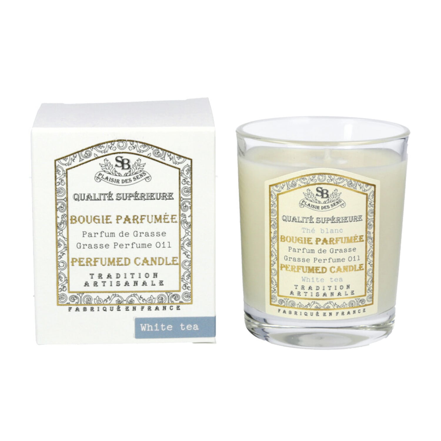 サンタール・エ・ボーテ　フレンチクラシック グラスキャンドル ホワイトティー
