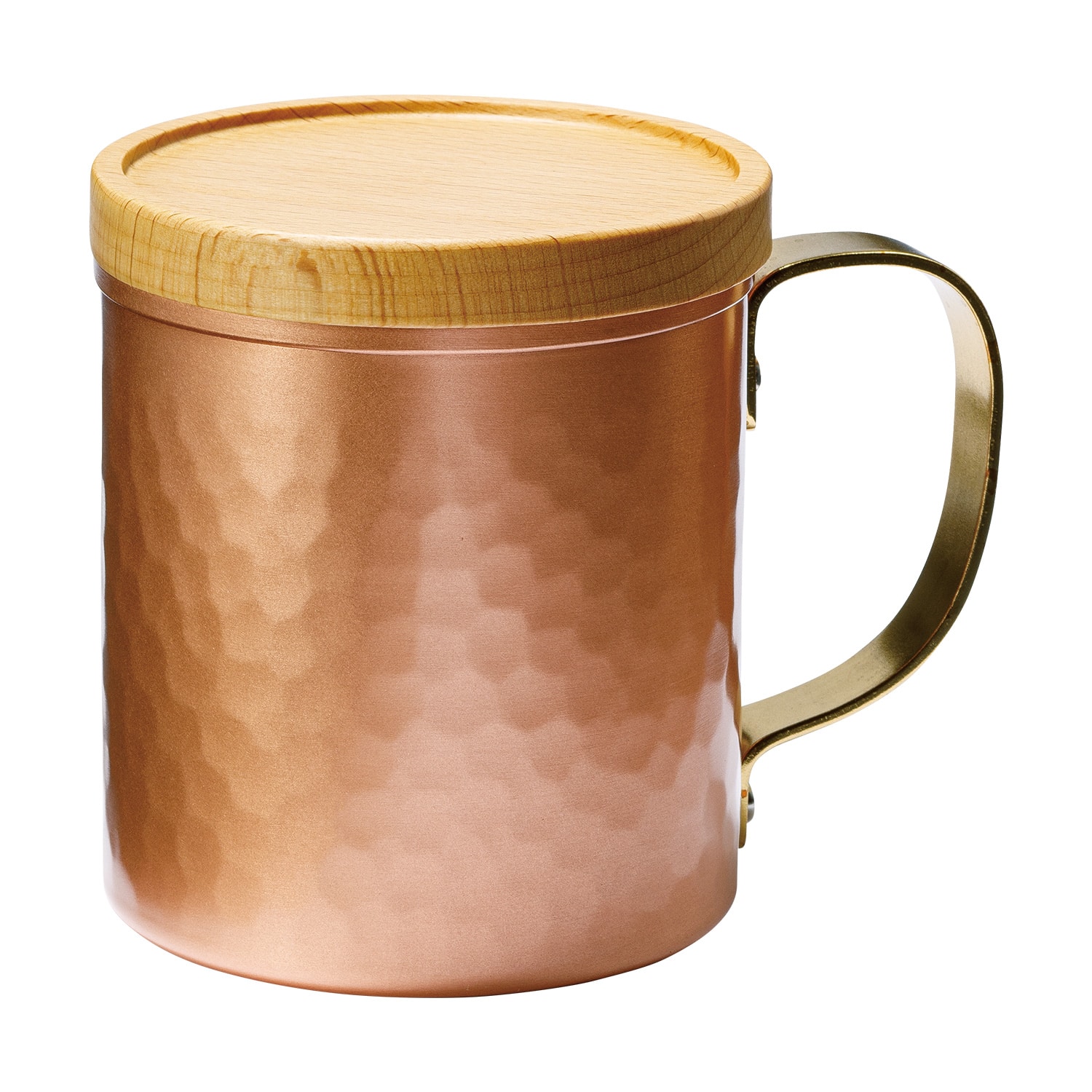 純銅手付きカップ（木製蓋付）