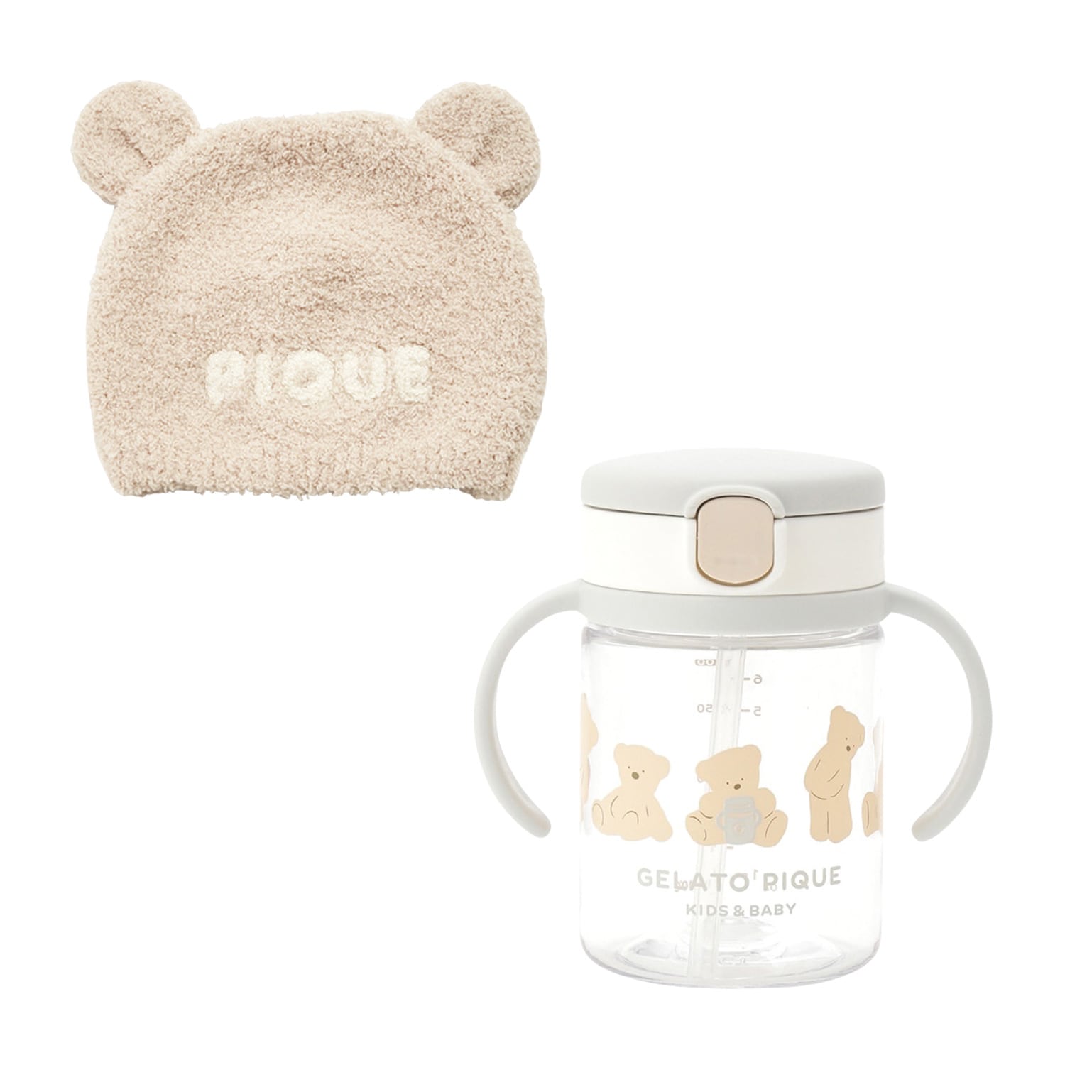 ジェラート ピケ パウダーベアキャップ&ストローマグ