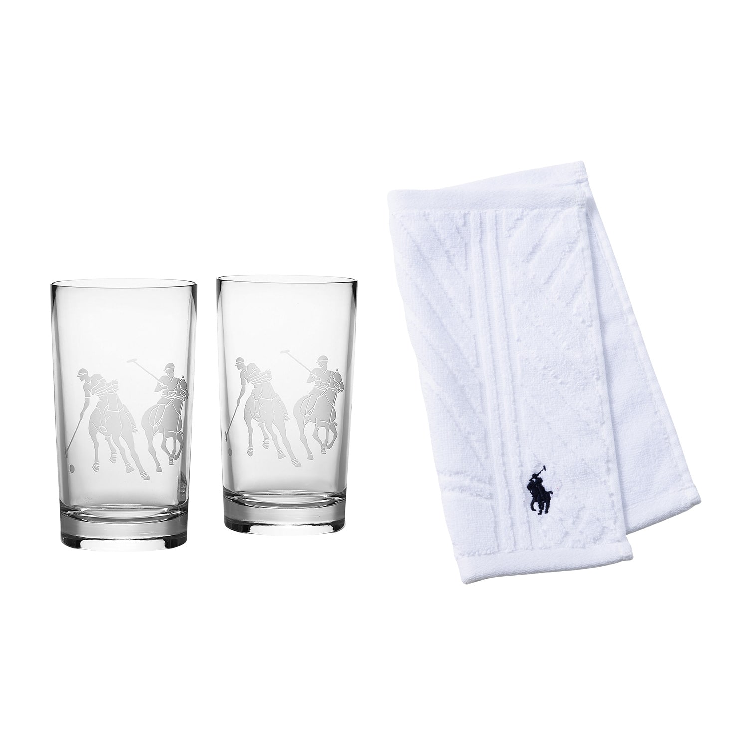 ポロ ラルフ ローレン ペアグラスとミニタオルセット