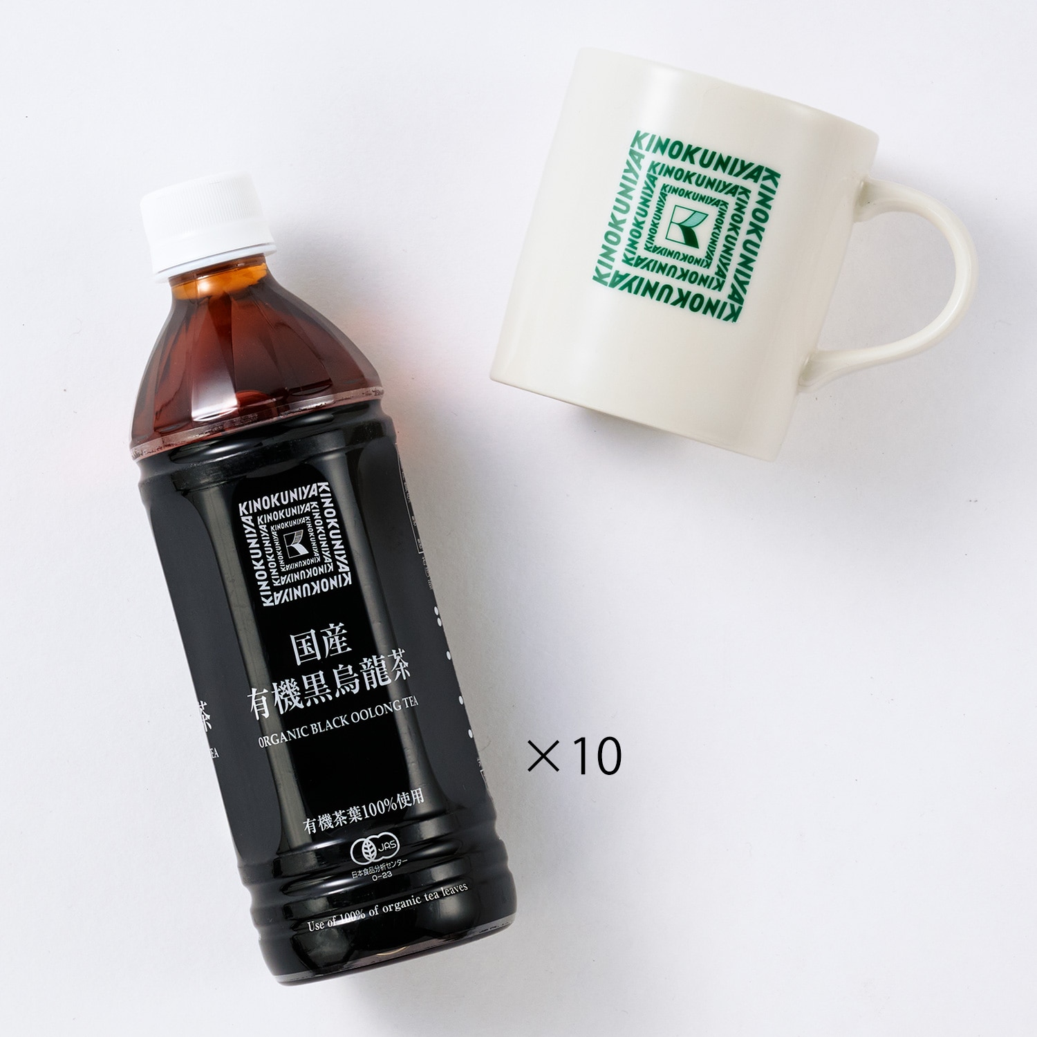 紀ノ国屋 国産有機黒烏龍茶10本＆ロゴ入りマグカップ