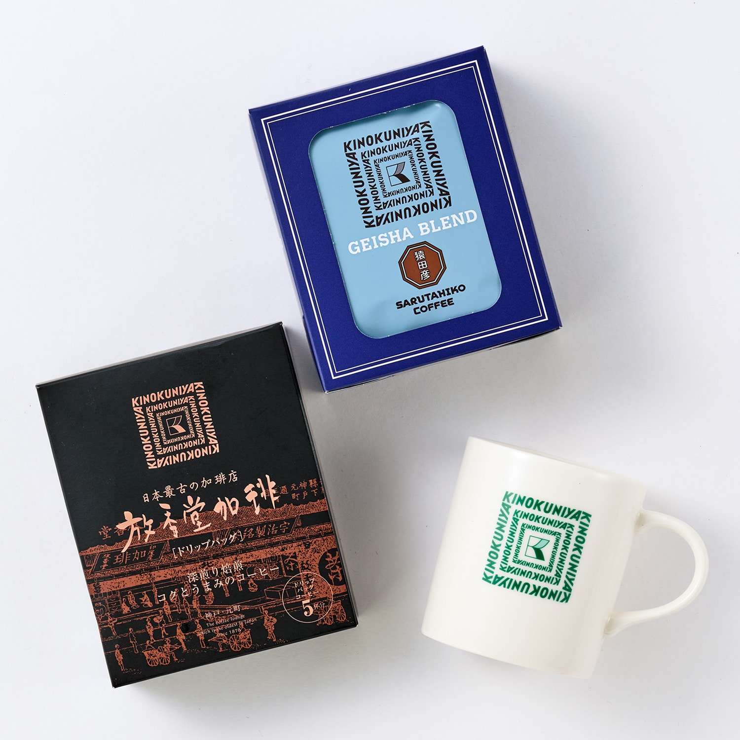 紀ノ国屋 ドリップバッグコーヒー2種＆ロゴ入りマグカップ