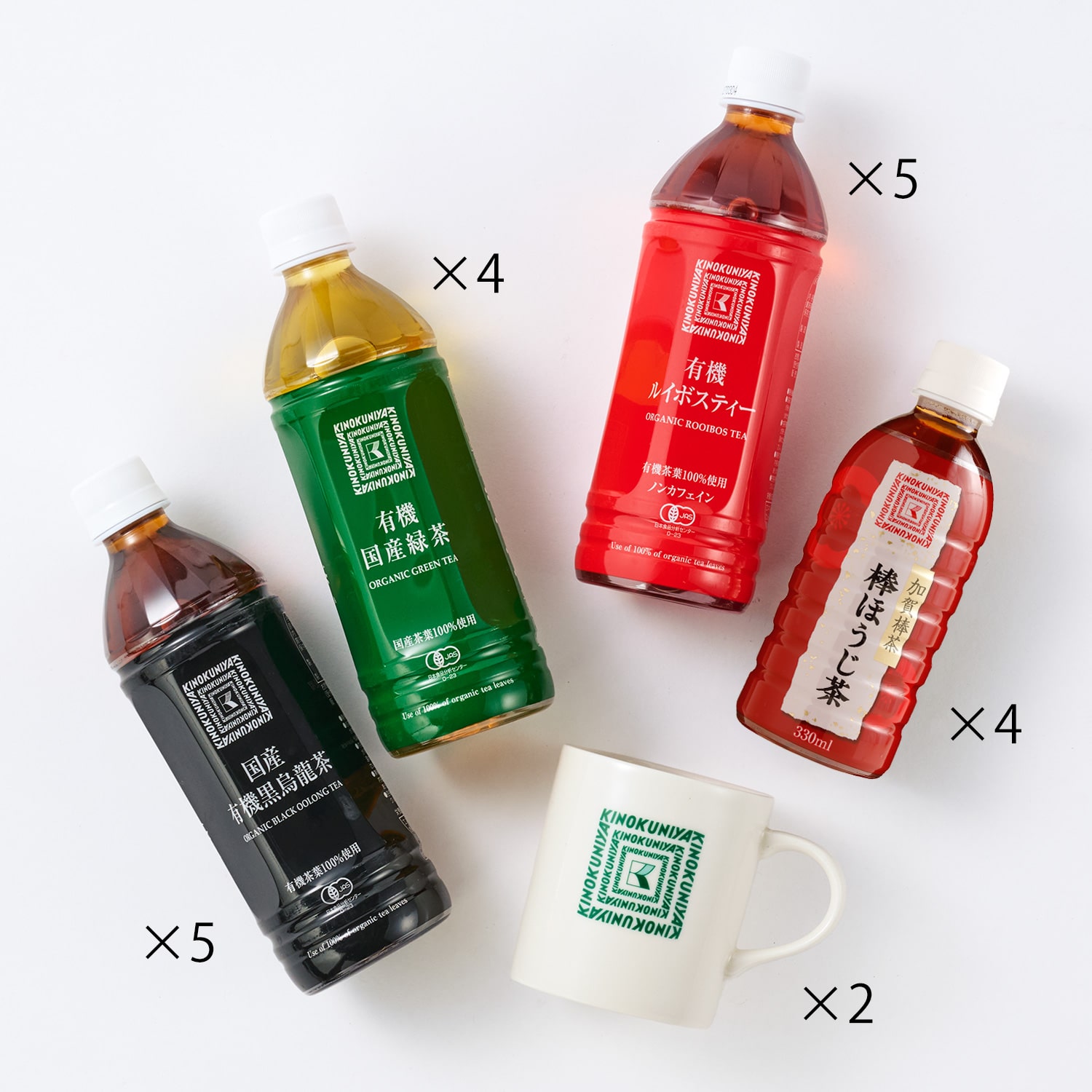 紀ノ国屋 お茶4種＆ロゴ入りマグカップ